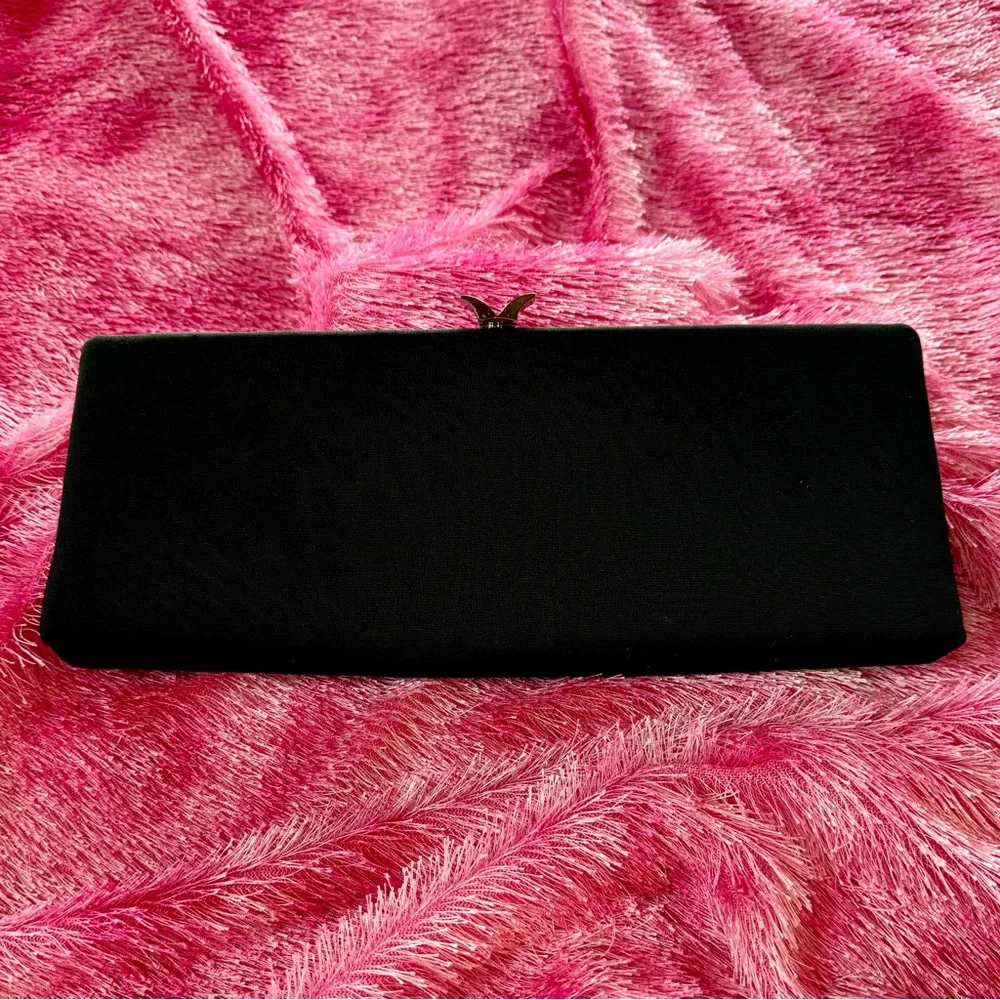 Clutch Evening Bag Black Simple Elegant (~11” x 4.5”) - Picture 3 of 12